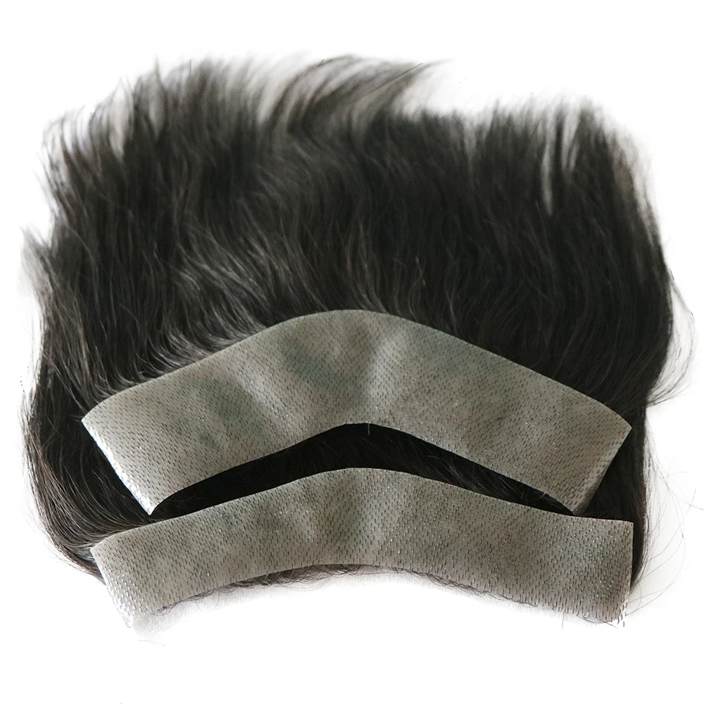 100% Human Hair Piece V Loop Front Hairline Forehead Toupee For Men Wigs  Remy Hair Replacement Frontal Hairpeices - Toupee - AliExpress