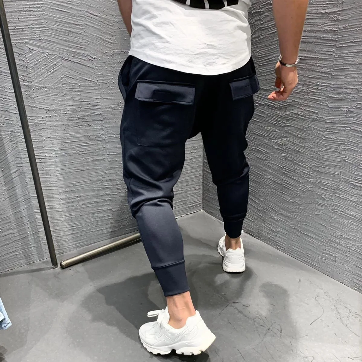New Autumn and Winter Men's European and American Jogging Pants Muscle Fitness Casual Slim Stretch Running Trousers
