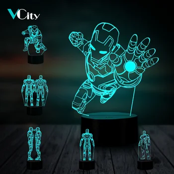 

VCity 3D LED Table Lamp Super Hero USB Night Light Party Atmosphere Lighting Friends Kids Gifts Ironman Avenger Fans Collection