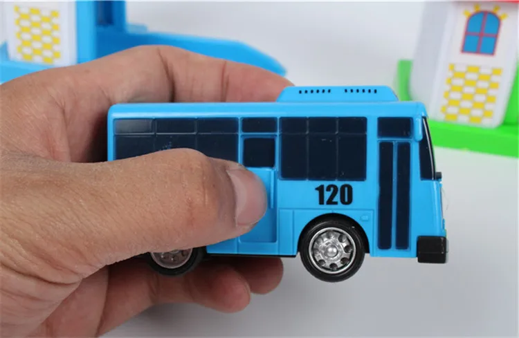 4er-Set Tayo der Kleine Bus Koreanisches Anime-Spielzeugauto Modell Mini Plastik-Rückziehauto Tayo Bus für Kinder Jungen Geburtstagsgeschenk – Detail 4