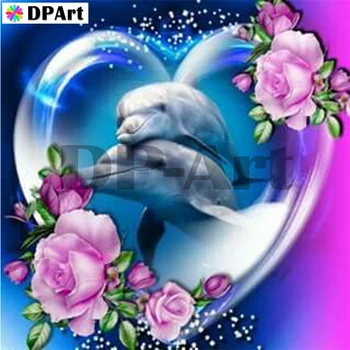 

Daimond Painting Full Square/Round Drill Heart Dolphin 5D Diamond Rhinestone Embroidery Painting Cross Stitch Mosaic Art M1795