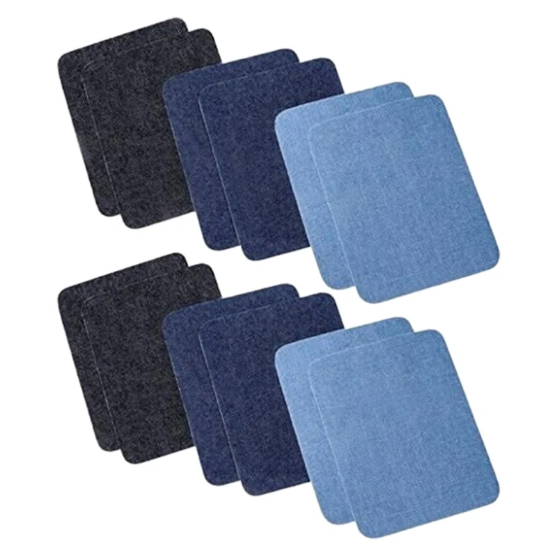 

12 Pieces Iron On Patches Iron On Denim Cotton Patches Iron-On Repair Kit X4YE