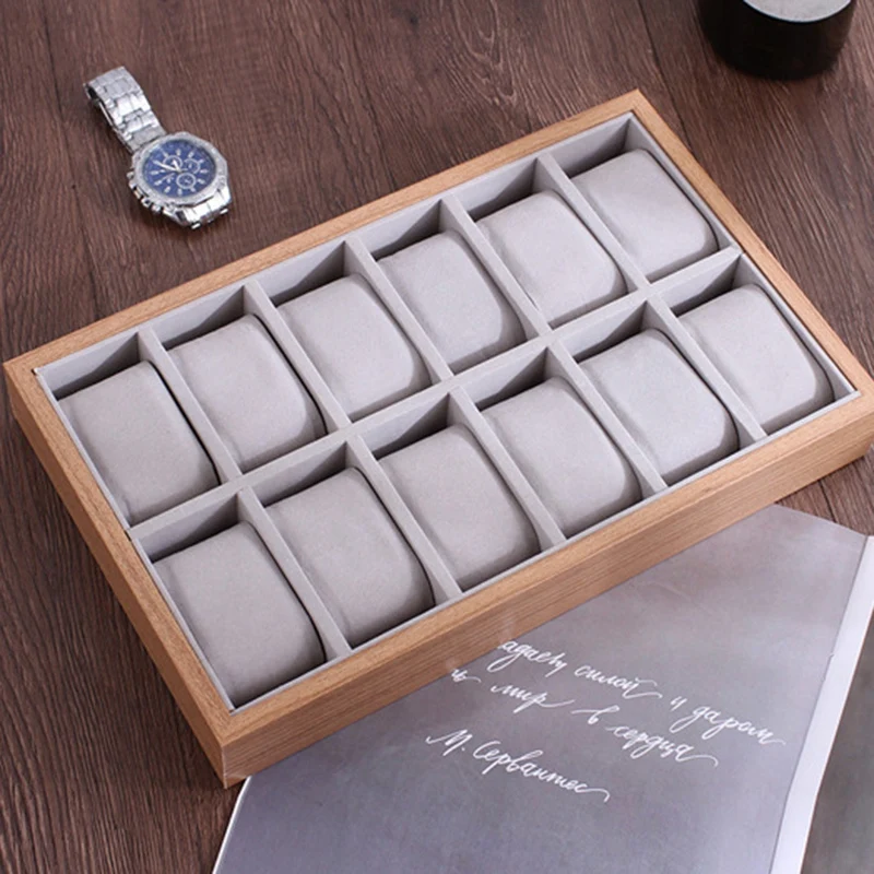 

Pillow Style Jewelry Watch Bracelet Display Tray Box Necklace Earring Container Boxes Case Jewelry Organizer Gift 12 Slots