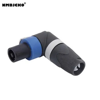 

High quality 1PCS Pro Audio Right Angle L 4 Pin Male Speakon Plug Adapter Connector Coupler