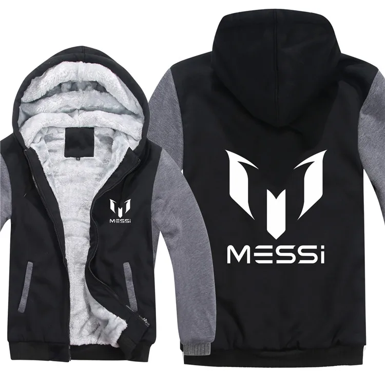 as picture2 MESSI толстовки куртка Зимний пуловер Мужское пальто Мужская шерстяная подкладка флис унисекс Messi толстовки - Цвет: as picture2