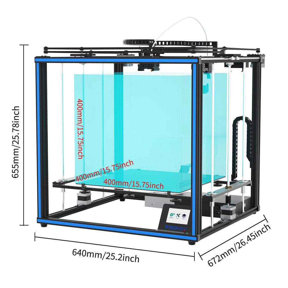 TRONXY X5SA-400PRO 3D Printer Hotbed Size 400*400mm DIY Kit Multi-function Quiet Drive Guide Rail Bowdon Titan Extruder industrial 3d printer