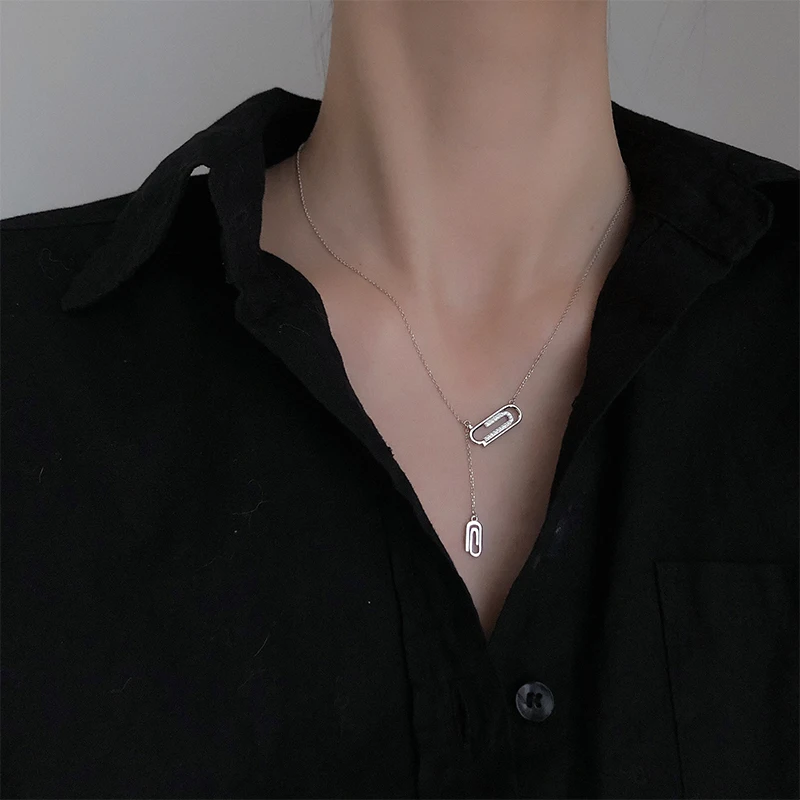Женское Ожерелье с зажимом для бумаги из серебра 925 пробы|Подвески| |