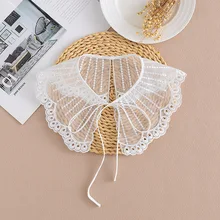 

Fake Collar Shawl for Women Shirt Detachable Collars Lace Floral Neckline Doll Lapel Fake Collar Shoulder Wrap False Collar