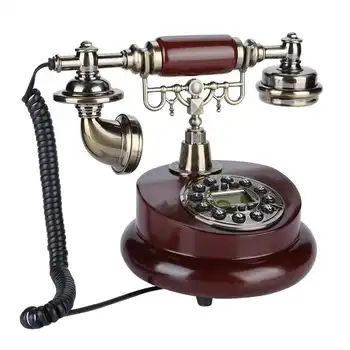 

Retro Vintage Telephone Wired Corded Landline Desktop Telephone FSK/DTMF Dual System Line Powered for Hotel Office Home Use