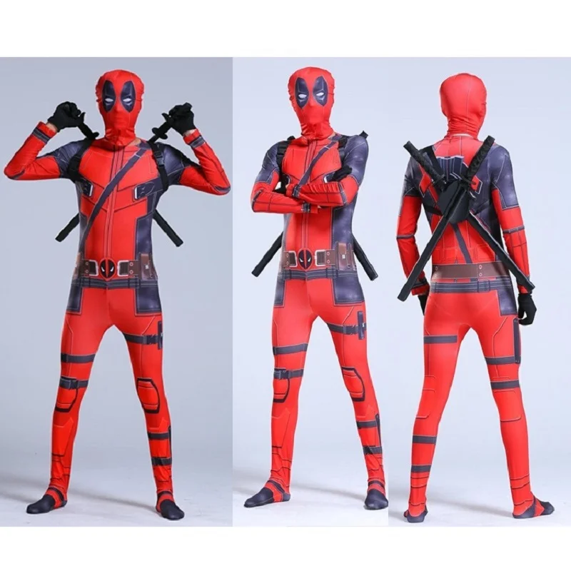 

Adult Kids Deadpool Costume Superhero Jumpsuit with Mask Full Bodysuit Halloween Christmas Party Masquerade for Kids Boys Girls