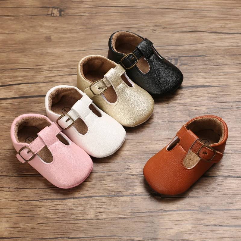 Infant Newborn Baby Girls Princess Non-Slip Floral Border Shoes Toddler Baby Soft PU Leather Prewalker Shoes Solid First Walkers