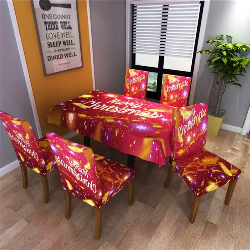 Скатерть 2019 Рождественская скатерть/чехол на стул Праздничная красная