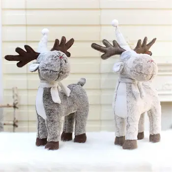 

60cm Christmas Elk Doll Nordic Plush White Reindeer Cute Ornament Hotel Home Party Festival Decoration Kids Gift Toy