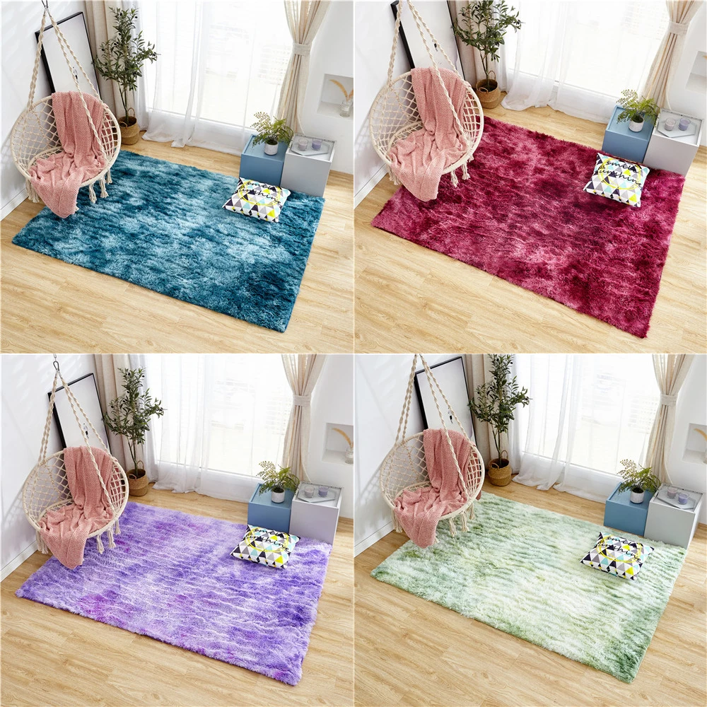 

Mottled tie-dye gradient carpet living room coffee table rug soft and comfortable long-haired carpet Nordic modern bedroom mat
