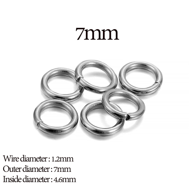3-15mm Diameter Stainless Steel Open Single Loops Jump Rings Split Ring For Jewelry Making DIY Connector Accessories