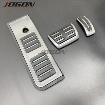 

AT 3 pcs LHD Car Foot Pedal Accelerator Gas Fuel Brake Footrest Cover Cap Pad Trim Kit For Audi A6 A6L C8 4K 2019