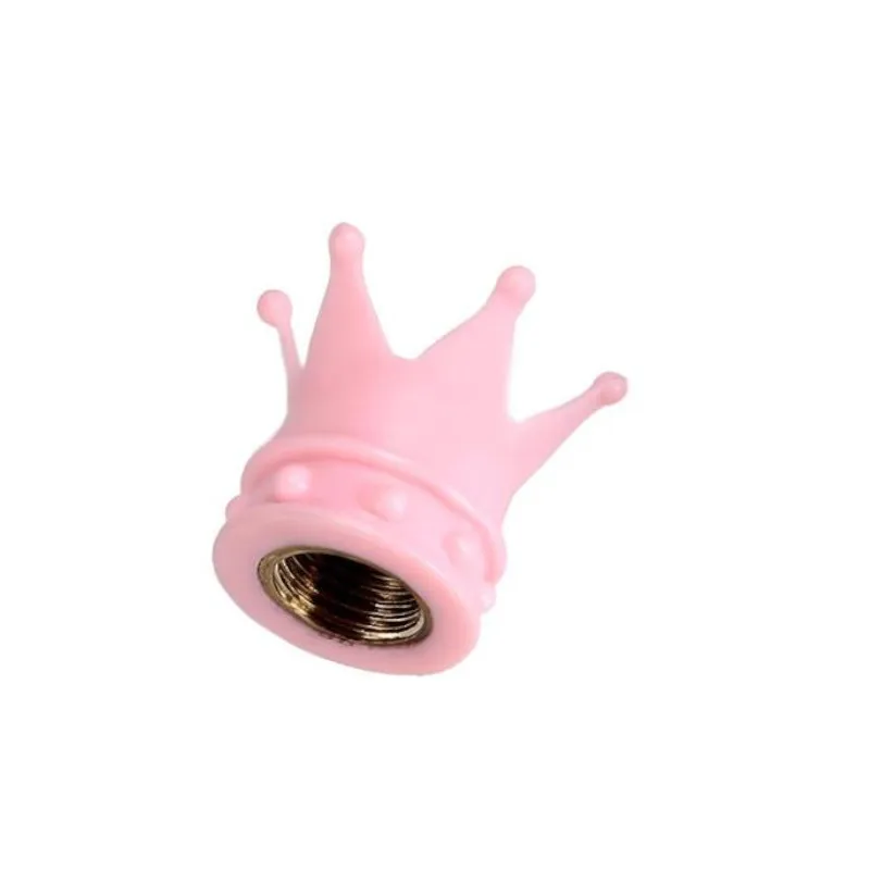 

4pcs Pink Crown Shape Car Auto Wheel Tire Tyre Valve Stem Caps Dust Covers