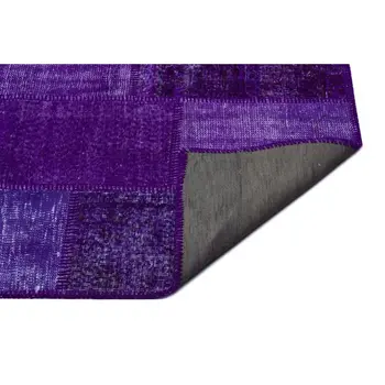 

Handmade Purple Vintage Overdyed Patchwork Area Rug 080x150 Cm-2'7''X4'11''