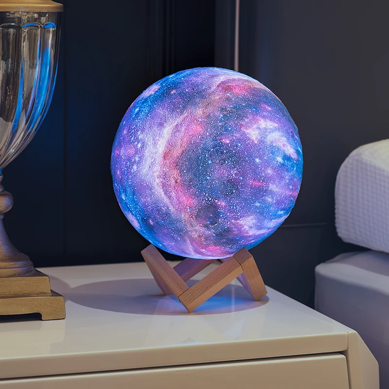 Dropship New Arrival 3D Print Star Moon Lamp Colorful Change Touch Home Decor Creative Gift Usb Led Night Light Galaxy Lamp