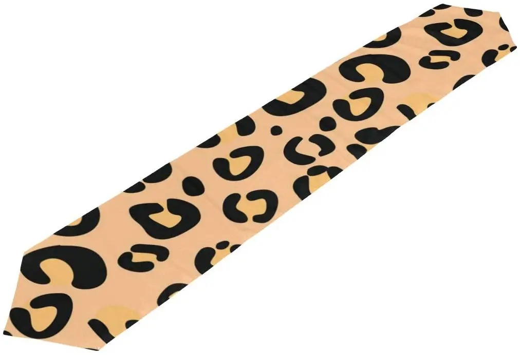 Простой декор с леопардовым принтом, элегантная разноразмерная скатерть, скатерть для домашнего декора, журнальный столик-13x70 дюймов, 13x90 дюймов