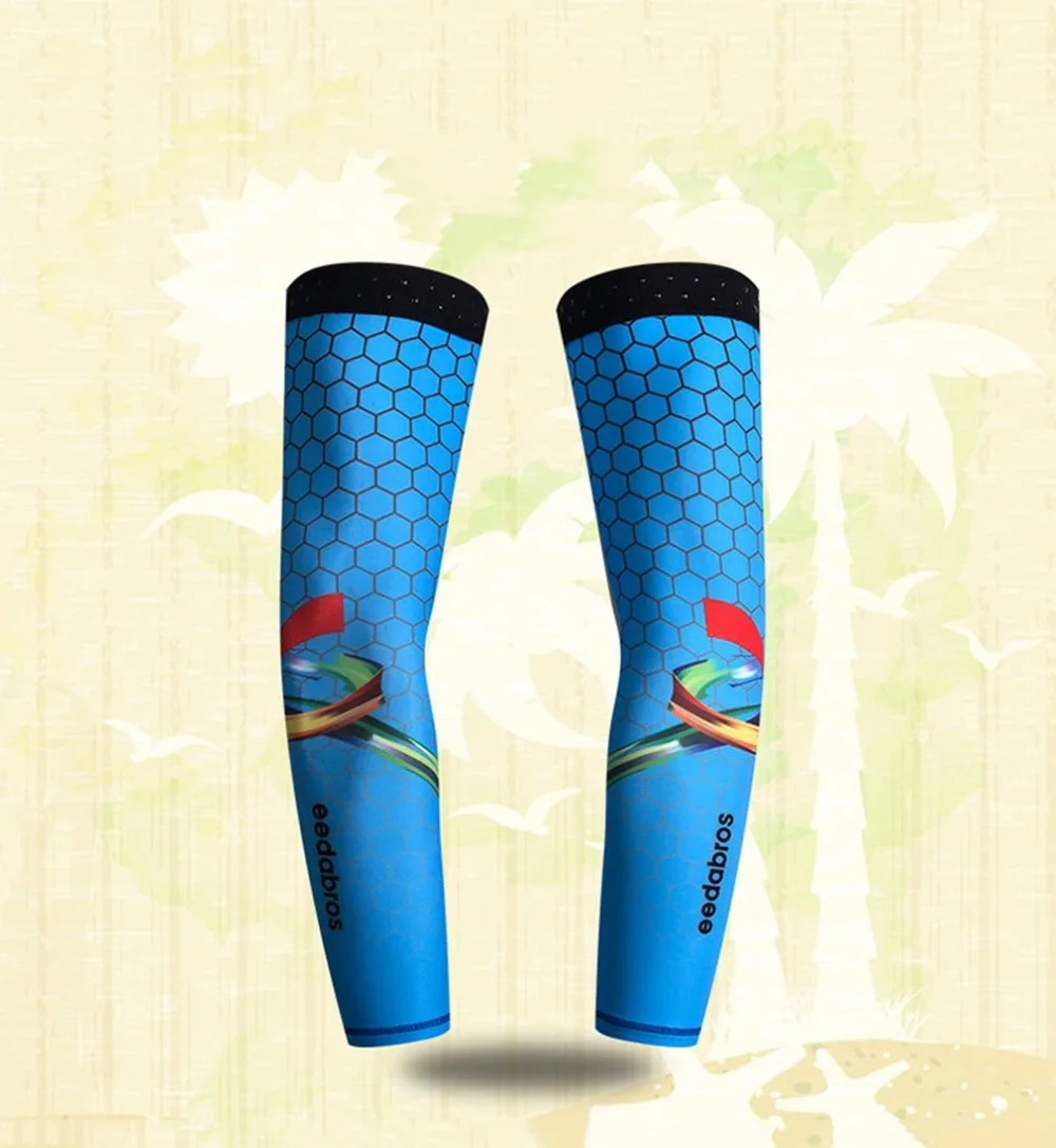 Спортивные солнцезащитные манжеты рукава дышащий Череп Скелет УФ защитные рукава с манжетами Велоспорт езда синий рукав