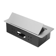 2 power EU розетка из серебряного алюминиевого сплава 16А, замедленная двойная USB зарядка, порт 2.1A, офисный стол, Настольная розетка, черная стальная коробка