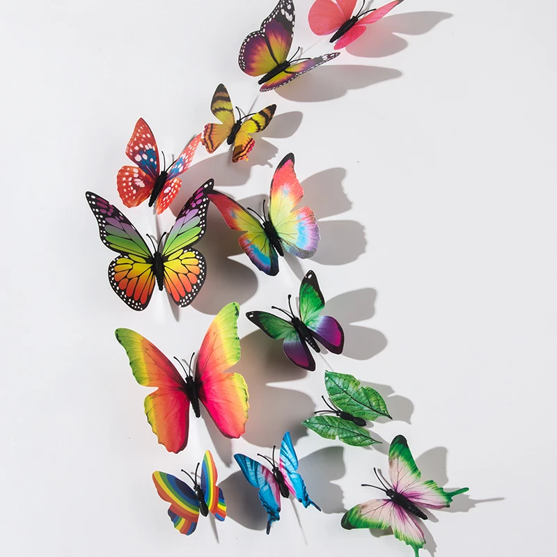 

DICOR 12pcs DIY Simulation Star 3D Butterfly Art Wall Sticker Home Decor Living Room Bedroom Kids Rooms Girls Decals Party Gifts