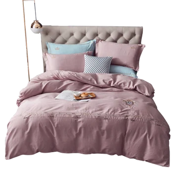 

Bedding Sets Cotton Embroidery 4-piece Set 1.5m/1.8m Bed Sheet Double Simple Fashion Embroidery 4-piece Set BB50CT