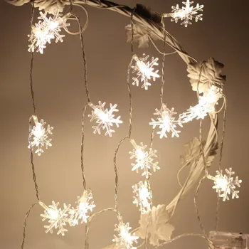 

LED Garland Holiday Snowflakes String Fairy Lights Hanging Ornaments Christmas Tree Party Decorations for Home Navidad 2020 Gift