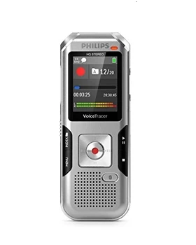 

Philips dvt4000 dictáfono Digital con ajuste Micrófono automático, carcasa de metal, memoria interna, conector micro USB,