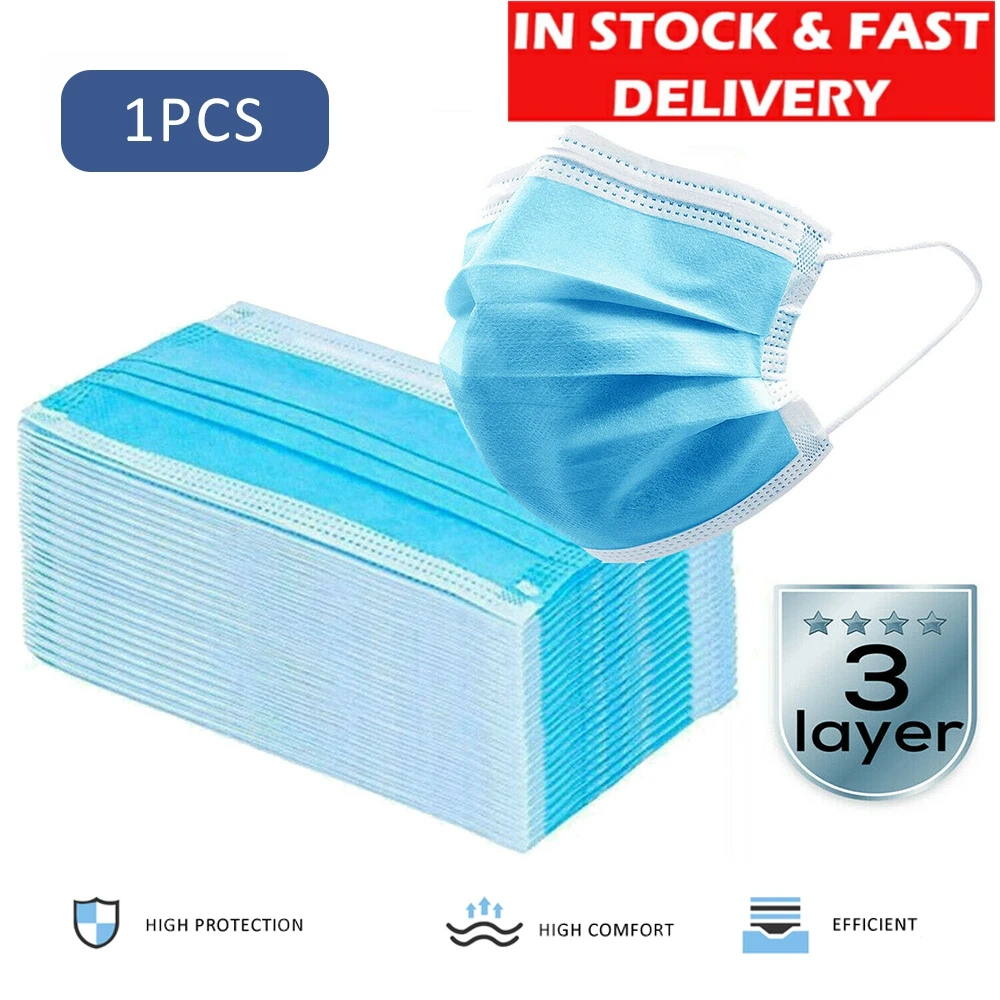 

1pcs Protection Unisex masque Disposable Non-Woven Masks Three-layer Filter Anti-dust Mouth Nose Coronavirus mouth face Masks
