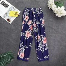 Новая Осенняя Женская атласная пижама, пижамные штаны, Свободные повседневные пижамы, ночное белье, штаны для сна, домашняя одежда m-xxl