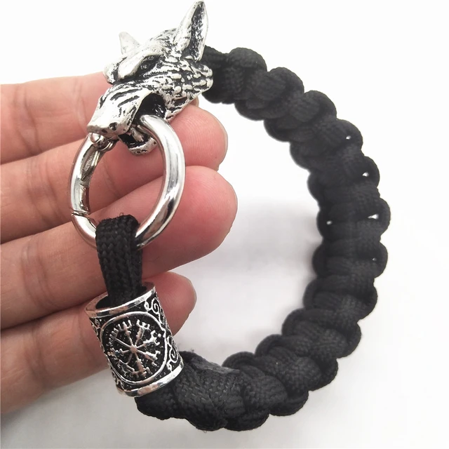 Hacha nórdica eslava Kolovrat Charm, pulsera de Paracord trenzada hecha a  mano, accesorios vikingos, cuentas róricas