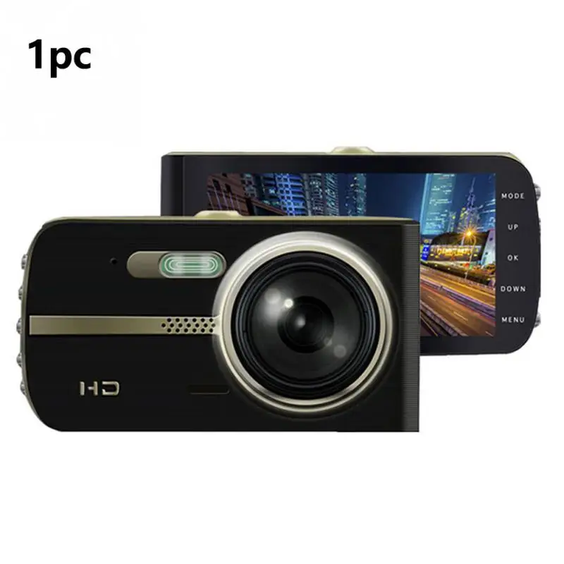 Авто 4 inch ips видеорегистратор ночного видения ЖК-дисплей экран Двойная камера аксессуары DVR рекордер 4 дюйма HD