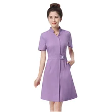 Лабораторное платье больница Спецодежда для врача медсестры женщины короткий рукав медицинская форма наряд салон красоты спа модная Рабочая одежда Униформа