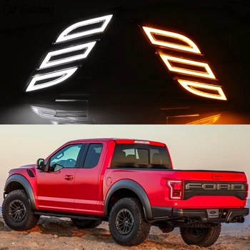 

1Pair Car Fender Light For Ford Raptor F150 2016 2017 2018 2019 LED Daytime Running Light Turn Signal Lamp DRL Side Bulb
