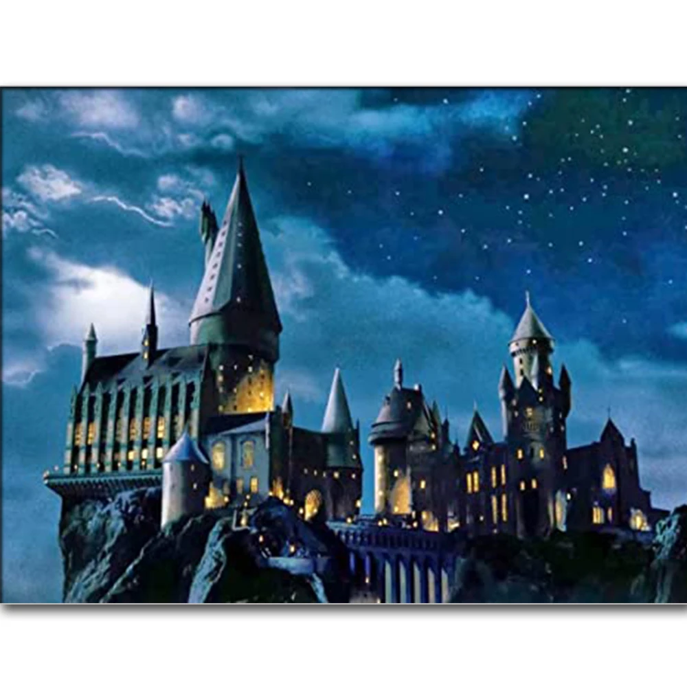 

5D Diamond Painting Magic Castle Full Diamond Square DIY Diamond Embroidery Harry Castle Cross Stitch Full Circle Mosaic Decorat