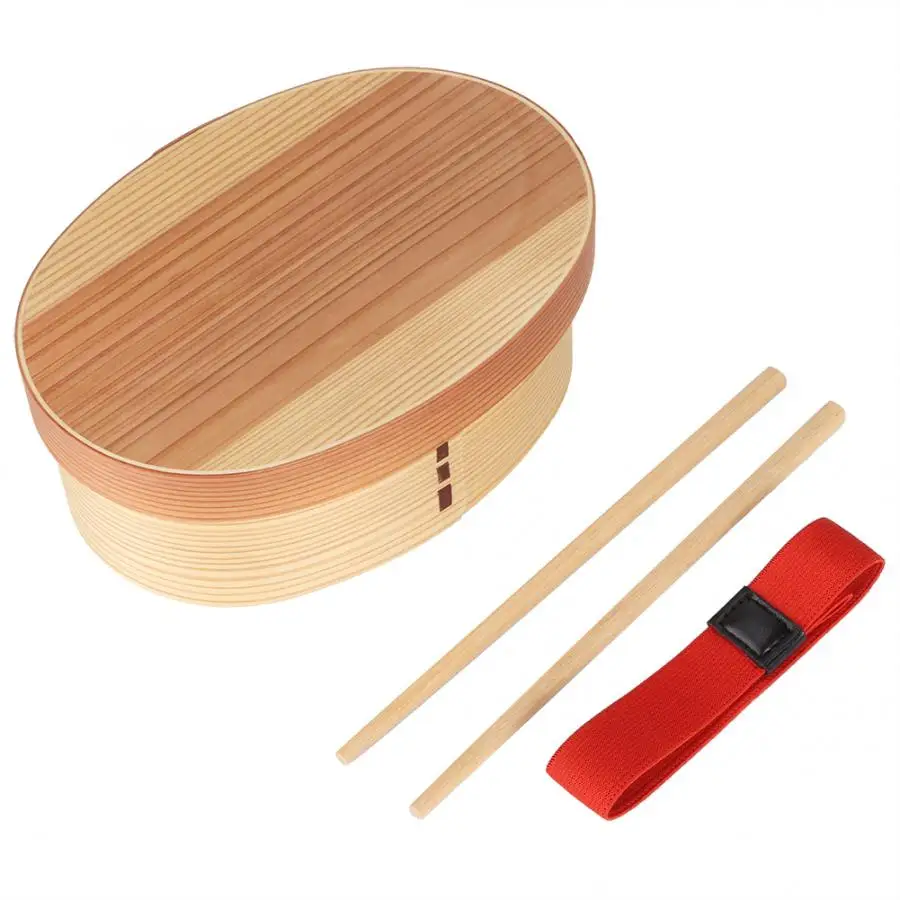Ланч-бокс Bento box Ланч-бокс es контейнер для завтрака 1 слой Bento Box деревянная коробочка для обедов деревянная-суши-посуда миска для еды