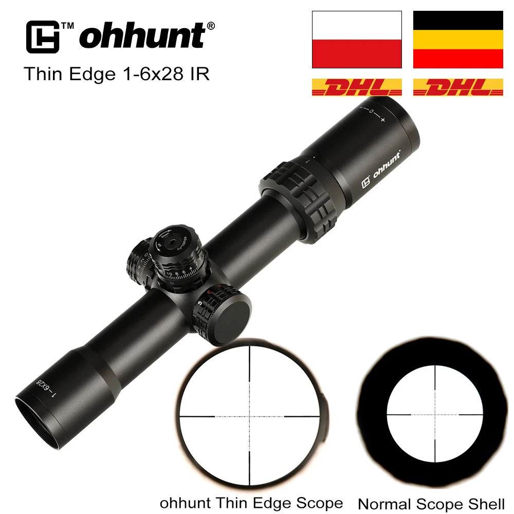 Ohhunt тонкий край 1 6X28 ИК охотничьи прицелы мил точечный стеклянный гравированный