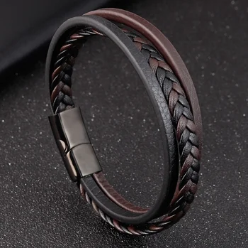 Multi-layer Hand-woven Woven Leather MenBracelets and Bracelets MenDay Gifts