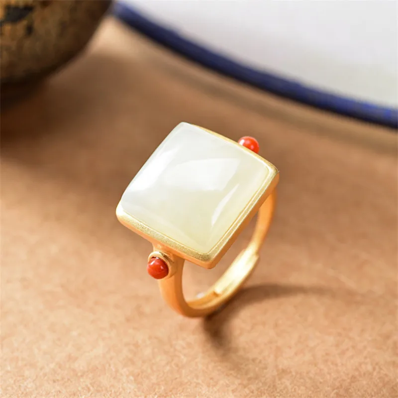 Uglyless Cutting Simple Big Gemstones Square Rings for Women Natural Jade Noble Purple Crystals Open Ring 925 Silver Dress Jewel Uglyless Cutting Simple Big Gemstones Square Rings for Women Natural Jade Noble Purple Crystals Open Ring 925 Silver Dress Jewel