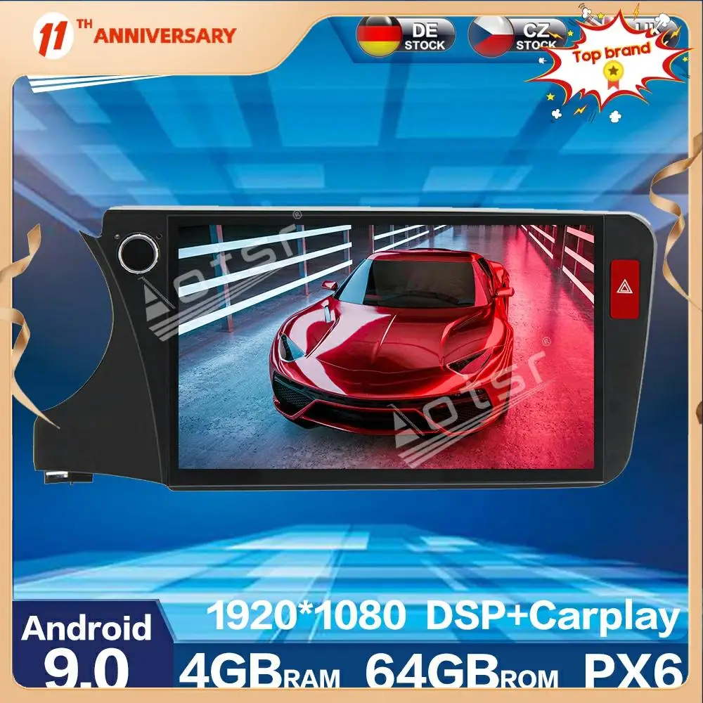 

11.8" MAX-PAD Android 9.0 64GB Car HD Multimedia player For Honda City 2015-2020 Car GPS Navigation Streaming night vision Radio