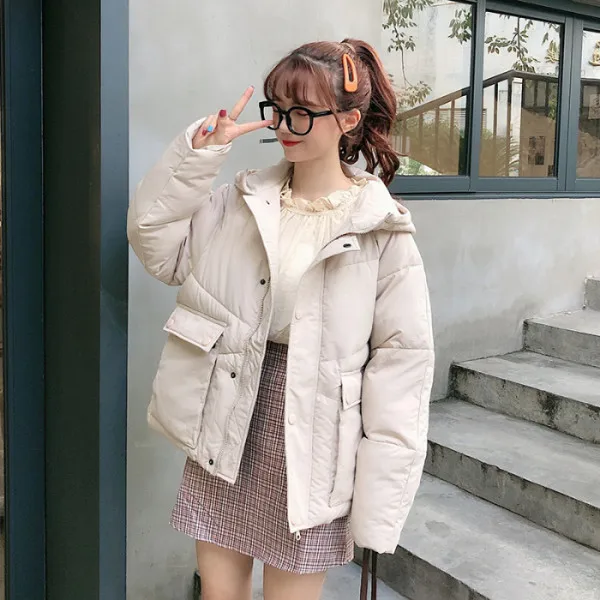 

Workwear down Coat Women's Fall And Winter Clothes 2019 New Style Cotton-padded Clothes Middle School Students Korean-style Loos