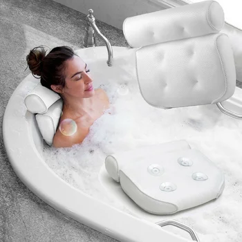 

Breathable 3D Mesh Spa Bath Pillow with Suction Cups Neck and Back Support Spa Pillow for Home Hot Tub Bathroom Accessories8
