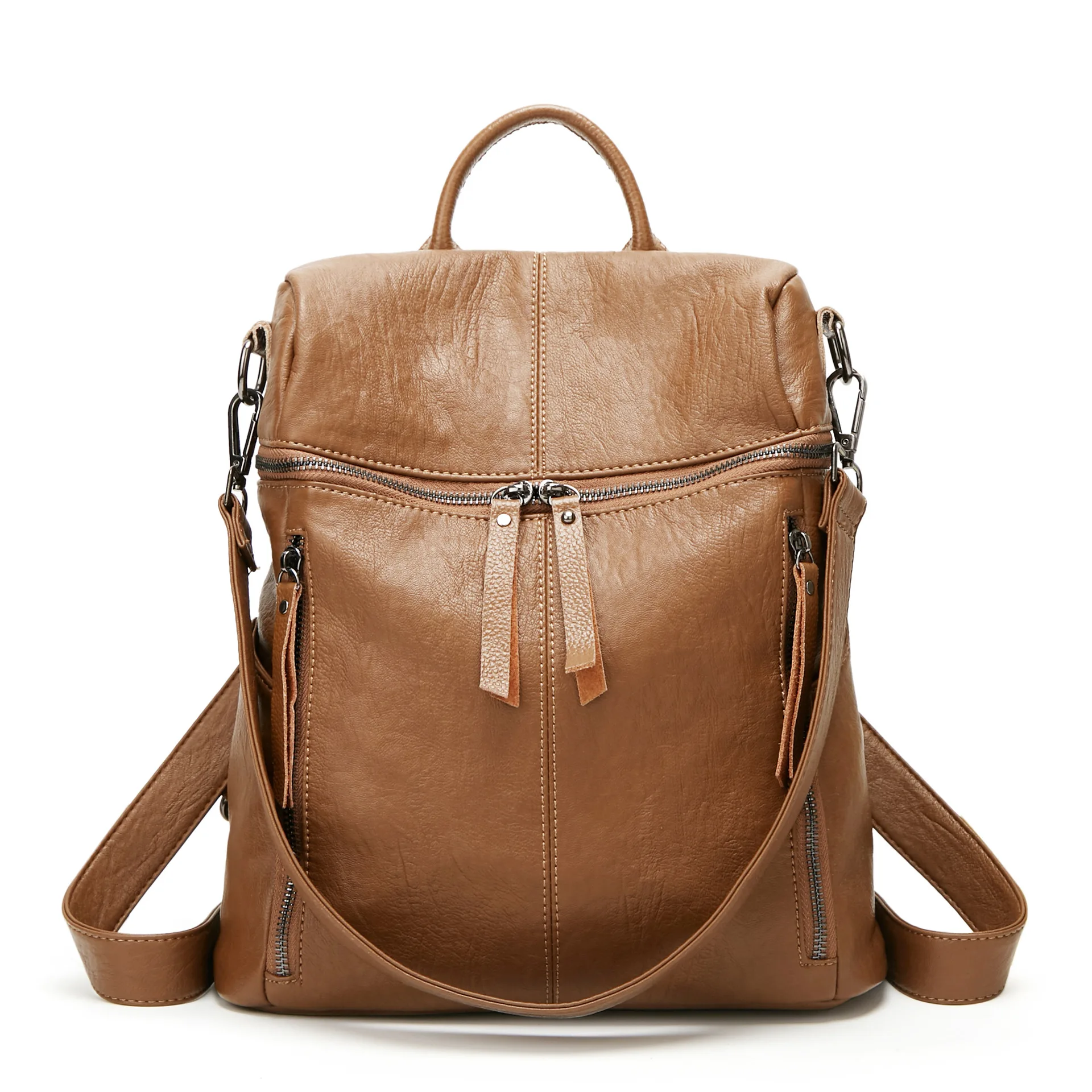 

2019 New Fashion Backpack Large Capacity Leisure Female Korean Version of Joker Wash Shui Pi Soft Shoulder Bag Leisure Bags