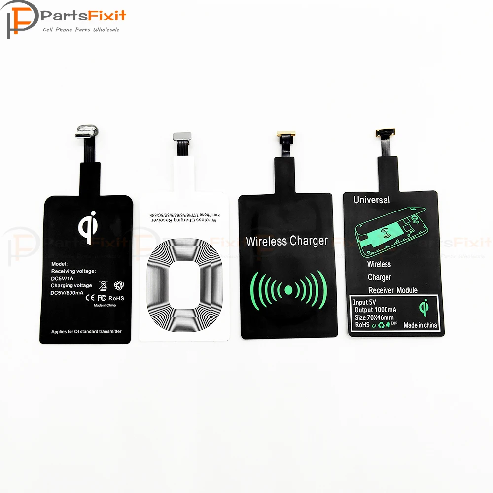 QI Беспроводной Зарядное устройство приемник для Android Micro Тип USB C освещение