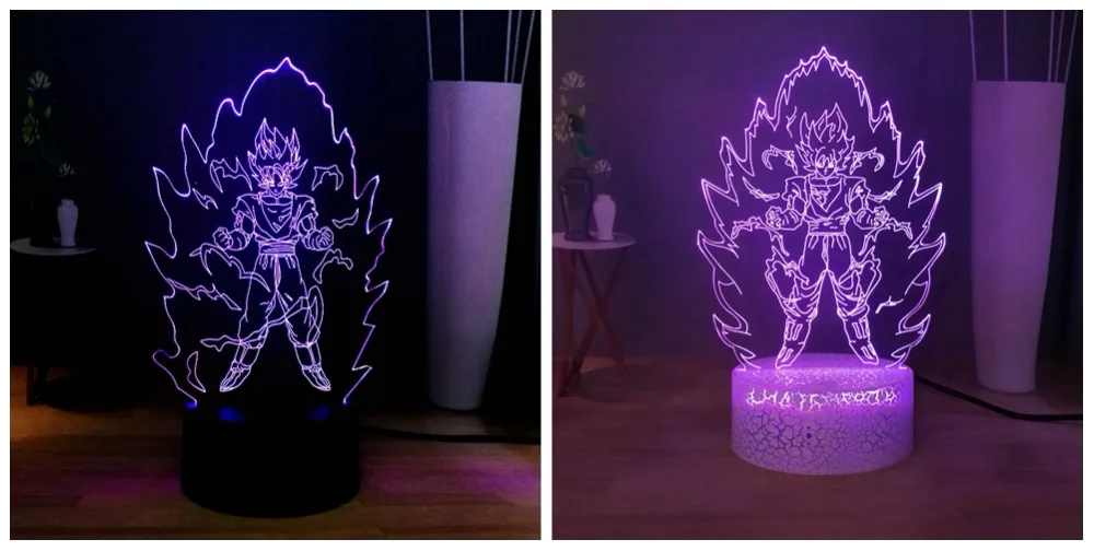 Сон Гоку светодиодный ночной прикроватный светильник Dragon Ball Z Kakarotto RGB 7 Красочный usb-переключатель 3D настольная лампа детский праздничный свет подарок на день рождения