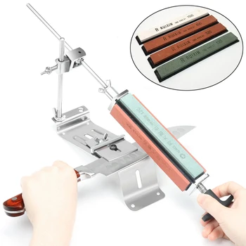 

2020 New Iron Steel Kitchen Sharpener Professional Kitchen Knife Sharpener Sharpening Tools Fix-angle With 4 Stones Whetstone