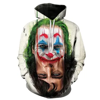 

2019 joker costume 3D Print Sweatshirt Hoodies Men and women Hip Hop Funny Autumn Streetwear Hoodies Sweatshirt maglietta joker