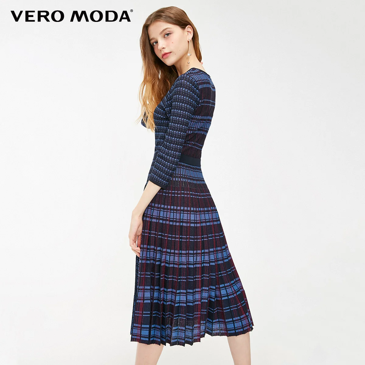 Vero Moda женское плиссированное платье в клетку | 319146523